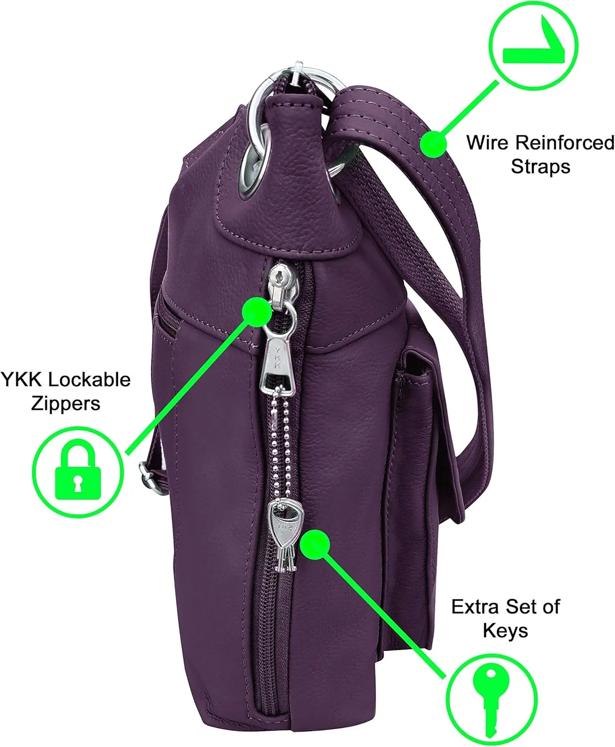 Roma Leathers Crossbody Bag