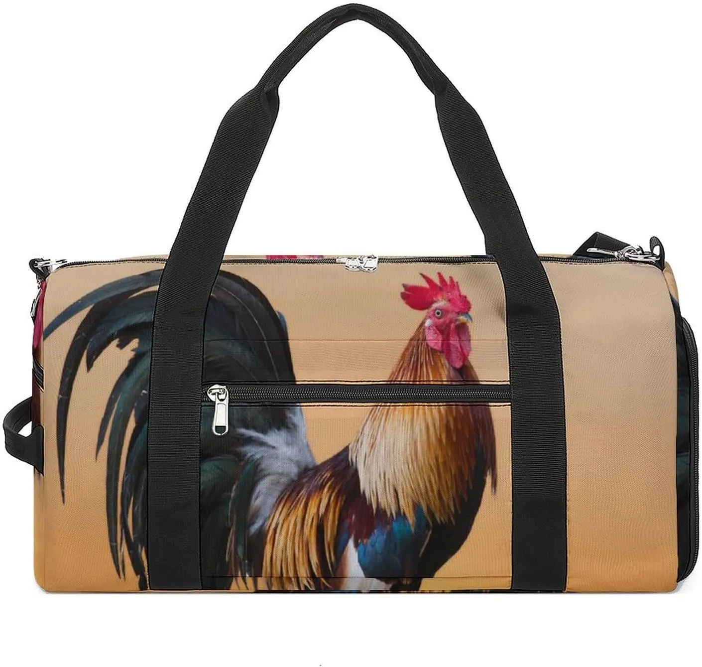Rooster Sunrise Gym Bag for Men Women Travel Duffle Bags with Shoes Compartment Swim Dance Yoga