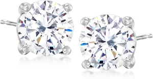 Ross-Simons 4.00 ct. t.w. CZ Stud Earrings in Sterling Silver