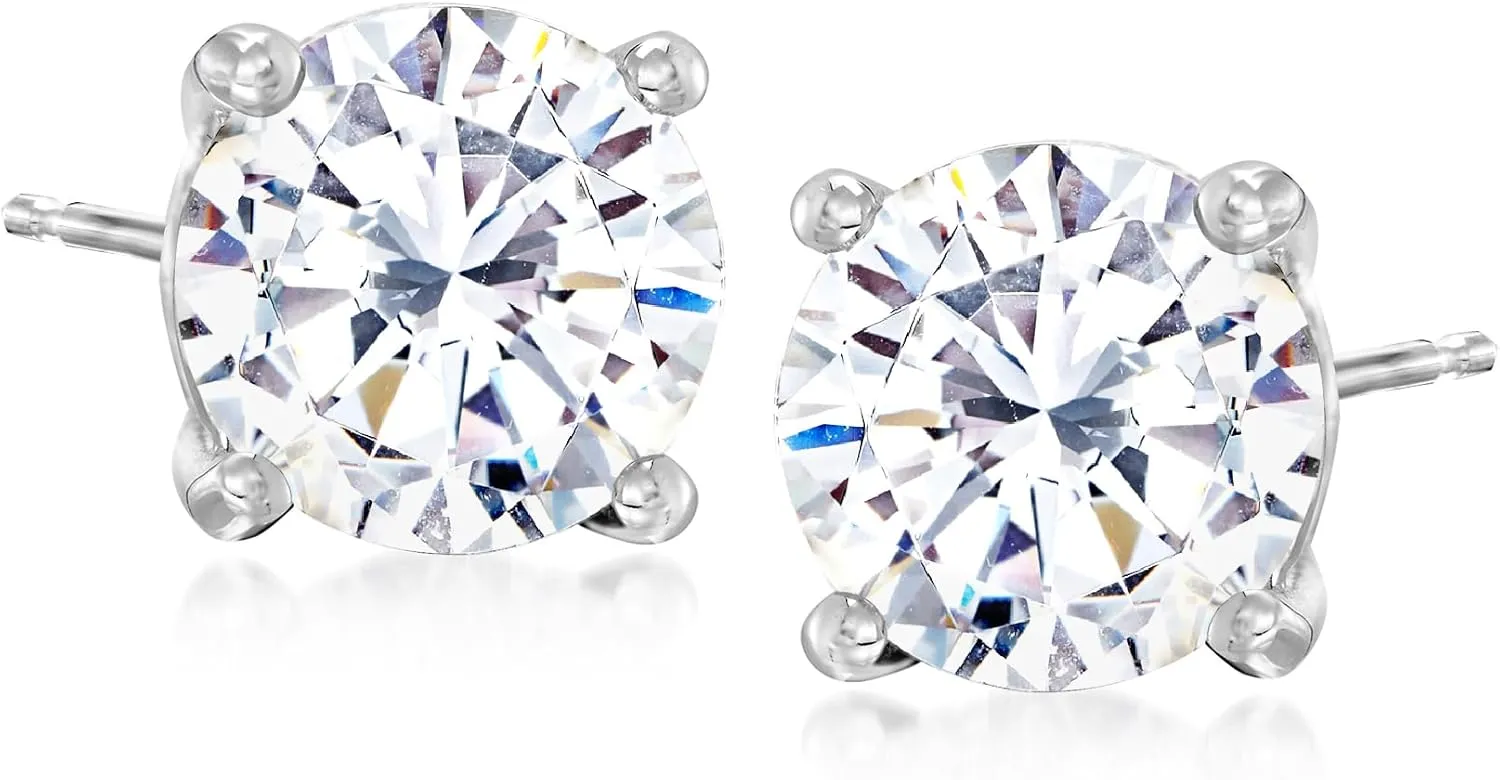 Ross-Simons 4.00 ct. t.w. CZ Stud Earrings in Sterling Silver