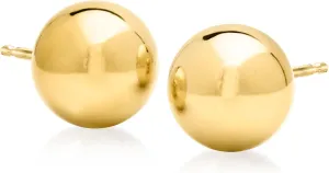 Ross-Simons Italian 12mm 18kt Gold Over Sterling Ball Stud Earrings