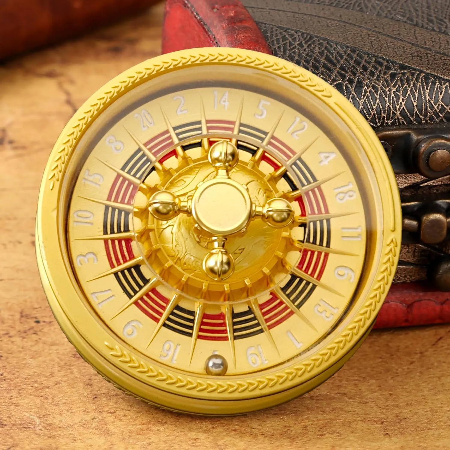 Roulette Dice Spinner, Spinner DND Dice Set,Metallic 20 Sided Dice with Gorgeous Gift Box for Dungeons and Dragons D&D and Table Game (Golden)