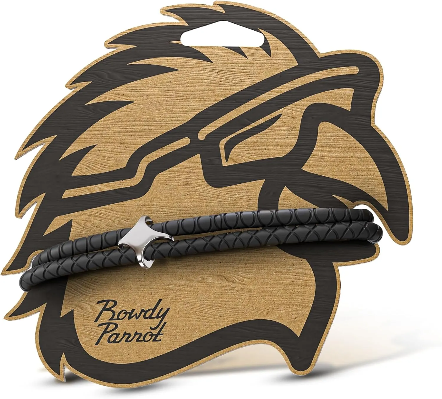 Rowdy Parrot FlexTech Adjustable Silicone Rope Bracelet: Waterproof, Sweatproof, Sunproof, Minimalist Surf, Golf Jewelry for Men - One Size Fits All