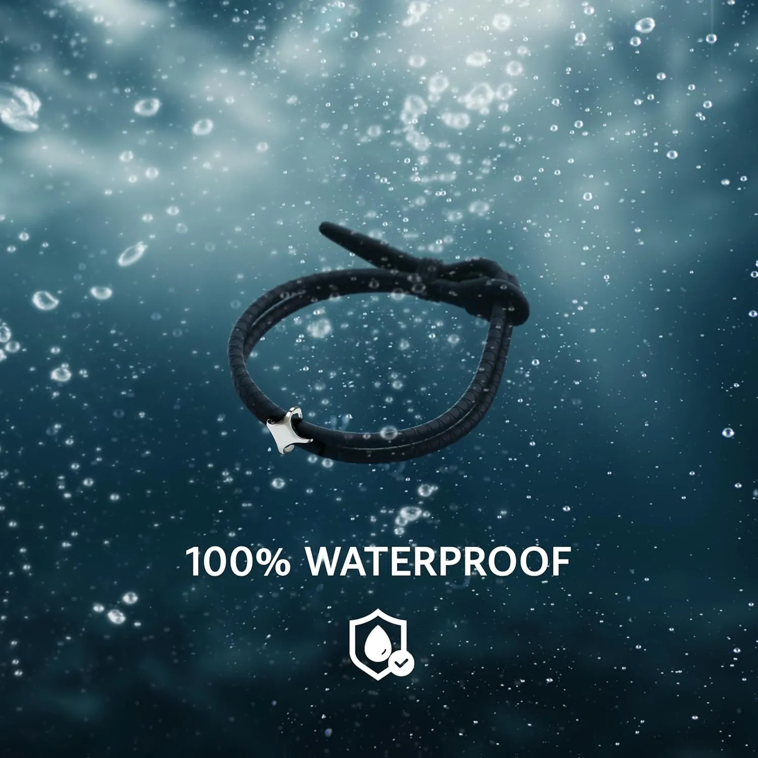 Rowdy Parrot FlexTech Adjustable Silicone Rope Bracelet: Waterproof, Sweatproof, Sunproof, Minimalist Surf, Golf Jewelry for Men - One Size Fits All