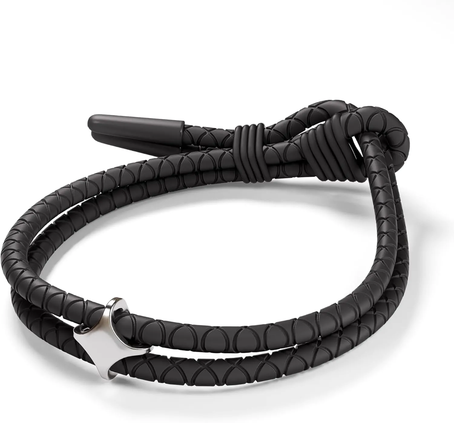 Rowdy Parrot FlexTech Adjustable Silicone Rope Bracelet: Waterproof, Sweatproof, Sunproof, Minimalist Surf, Golf Jewelry for Men - One Size Fits All