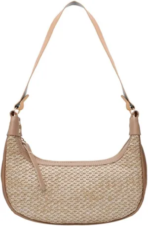 RTGGSEL Boho Summer Retro Women's Straw Rattan Beach Tote Bag Crossbody Shoulder Bags Hobo Underarm Handbag Straw Purse