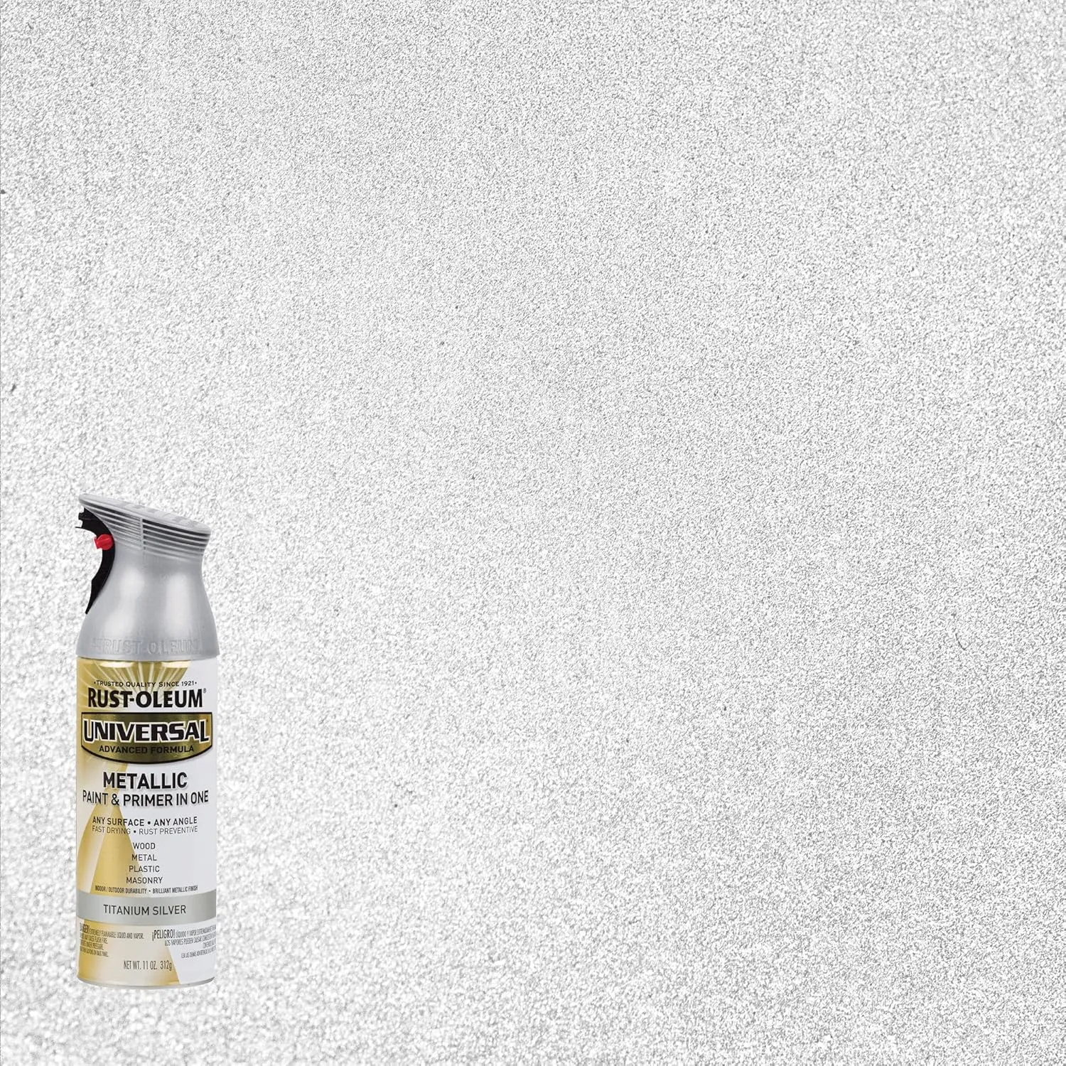 Rust-Oleum 245220-6PK Universal All Surface Metallic Spray Paint, 11 oz, Titanium Silver, 6 Pack