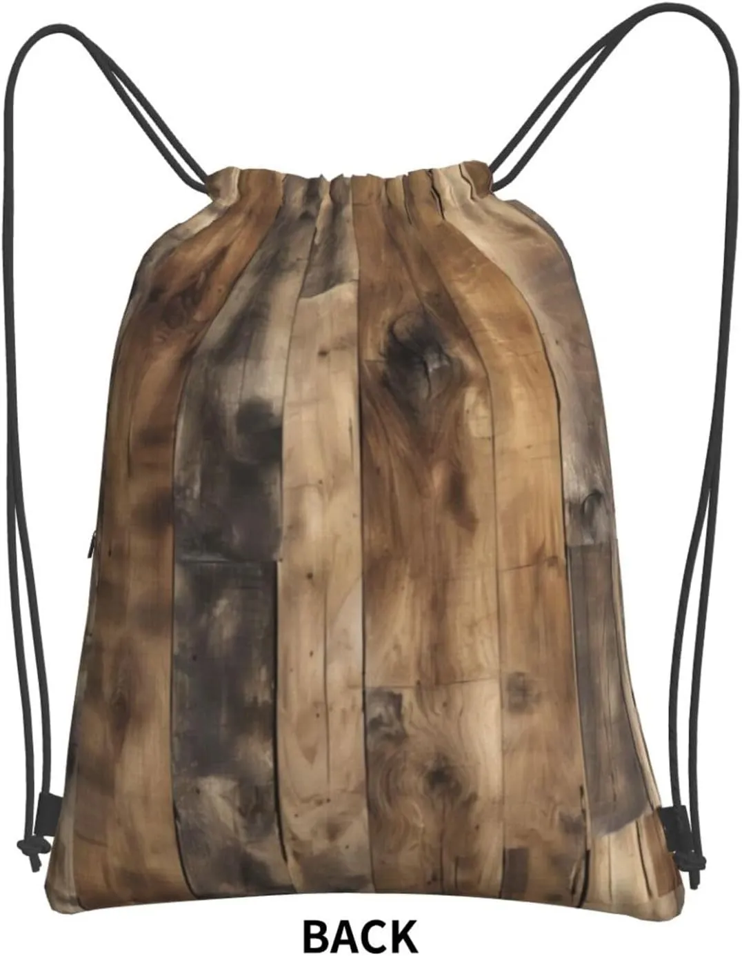 Rustic Wood Plank Drawstring Backpack String Cinch Bag For Fitness Workout, Daily Commute, Travel