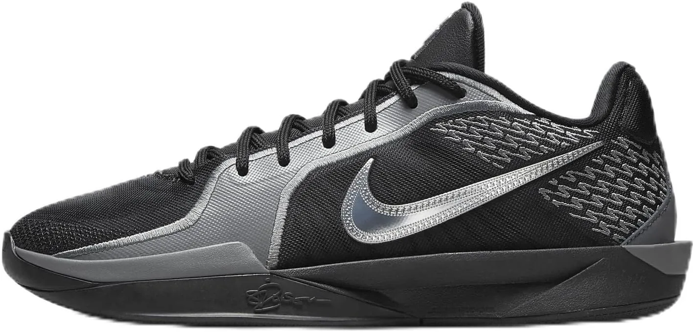 Sabrina 2 Basketball Shoes (FQ2174-001, Black/Smoke Grey/Opti Yellow/Metallic Silver) Size 5.5