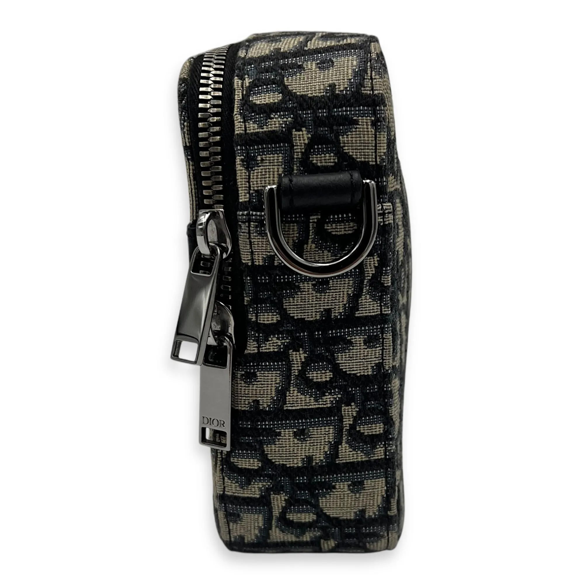 Safari Blue Crossbody Bag in Jacquard, Silver hardware