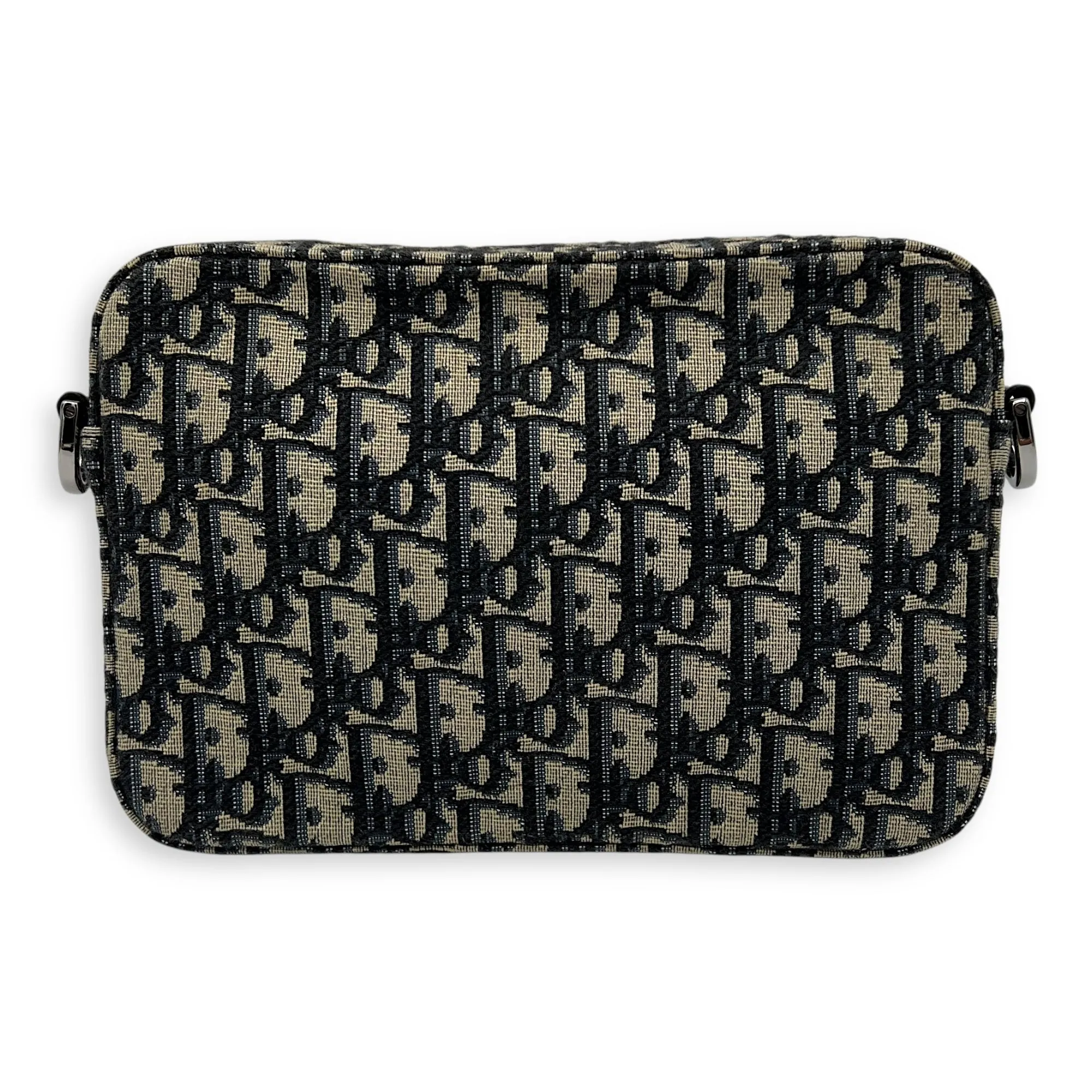 Safari Blue Crossbody Bag in Jacquard, Silver hardware