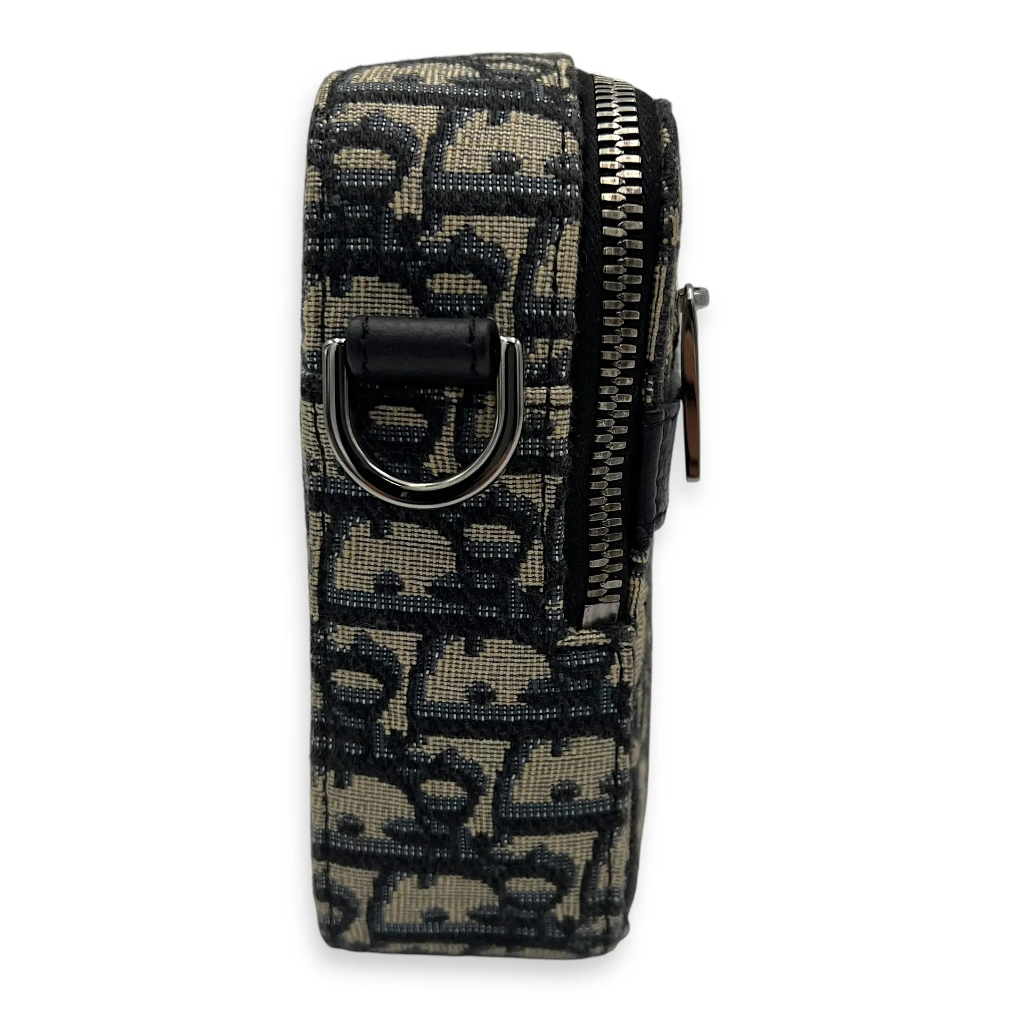 Safari Blue Crossbody Bag in Jacquard, Silver hardware