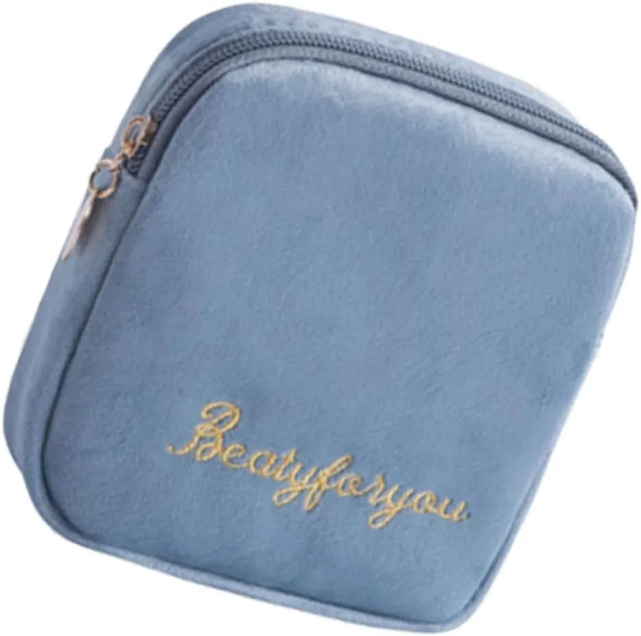 SAFIGLE Sanitary Towel Storage Pouch Zippered Diaper Bag Cotton Fabric Large Capacity Purse for Women Outdoor