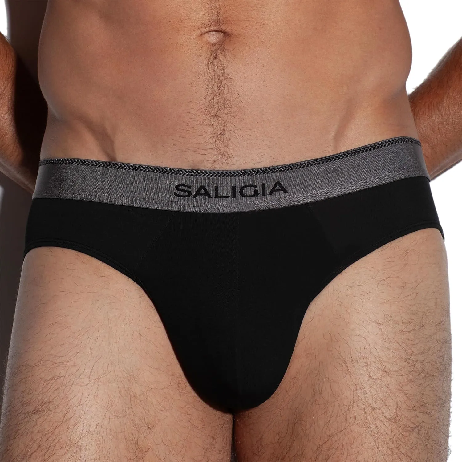SALIGIA Retro Classic Men's Briefs - Premium Cotton Men's Underwear Pack with Breathable and Supportive Double-Layered Pouch
