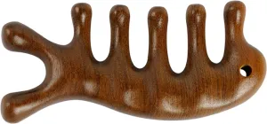 Sandalwood Massage Comb Head Meridian Scalp Comb Face Eye Shoulder Neck Scraping Hair Loss Wide Tooth Comb,B