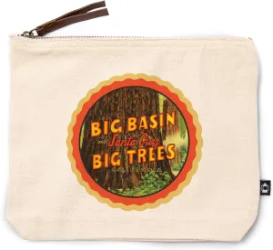 Santa Cruz, California, Big Basin and Big Trees, 100% Cotton Zipper Pouch, Travel Accessory, Go Bag