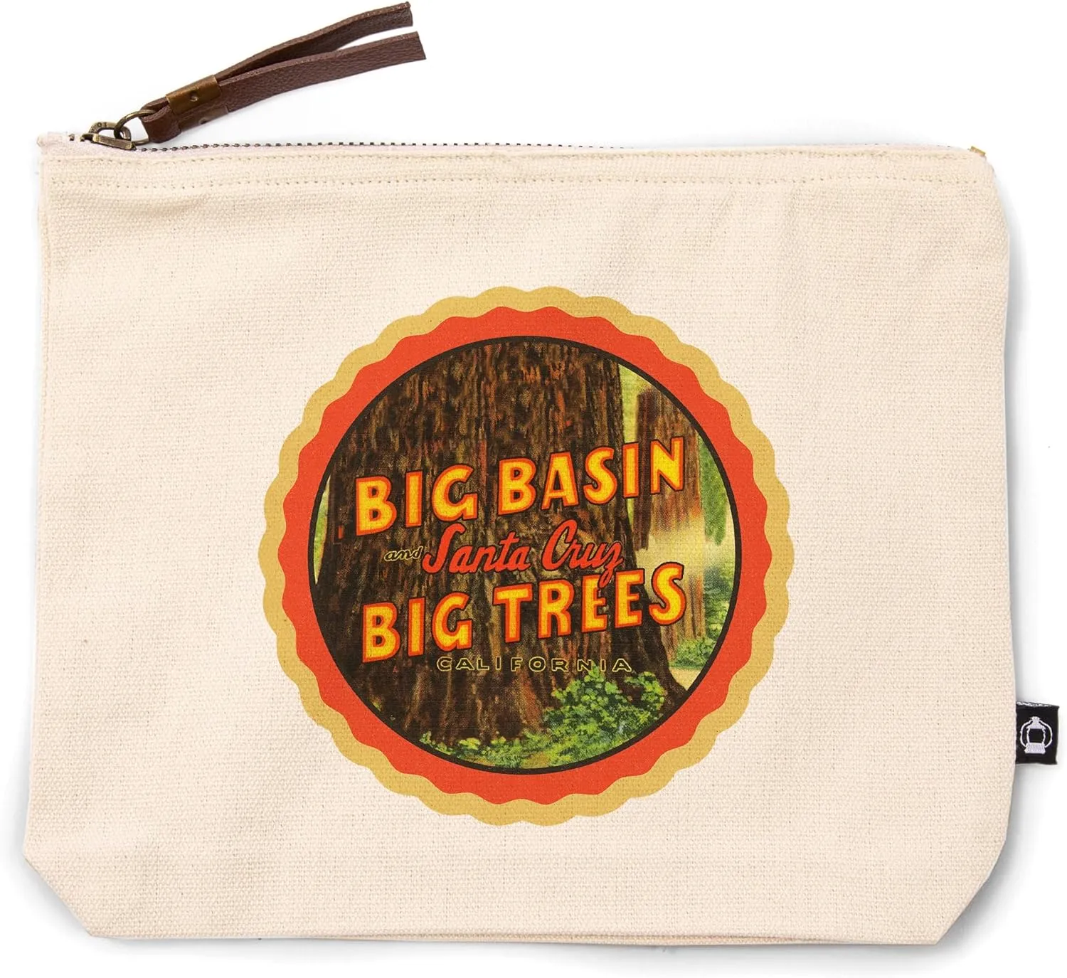 Santa Cruz, California, Big Basin and Big Trees, 100% Cotton Zipper Pouch, Travel Accessory, Go Bag