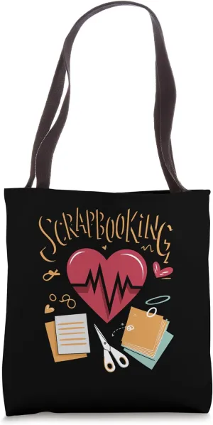 Scrapbooking Pulse Heartbeat for Scrapbooker Paper Crafting Tote Bag
