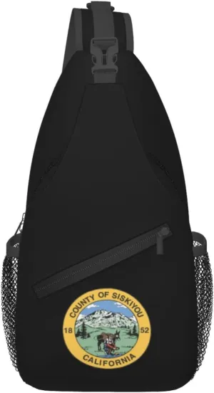 Seal Of Siskiyou County, California Crossbody Bags For Women Men Chest Backpack Gym Shoulder Bag Travel Outdoor Sports Casual Crossbody Bags