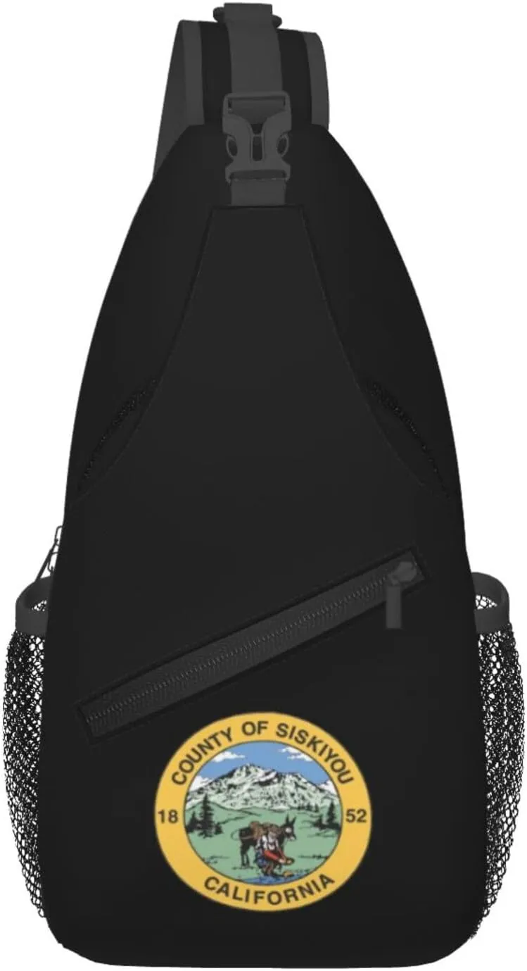 Seal Of Siskiyou County, California Crossbody Bags For Women Men Chest Backpack Gym Shoulder Bag Travel Outdoor Sports Casual Crossbody Bags