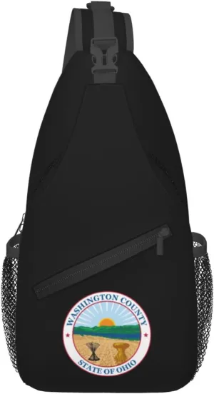 Seal Of Washington County Ohio Crossbody Bags For Women Men Chest Backpack Gym Shoulder Bag Travel Outdoor Sports Casual Crossbody Bags