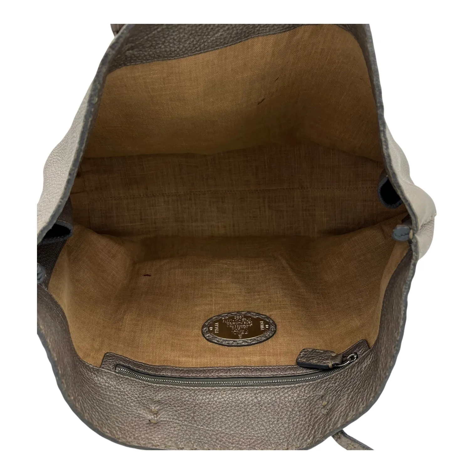 Selleria Metallic Grey Tote Bag in Calfskin, Silver hardware