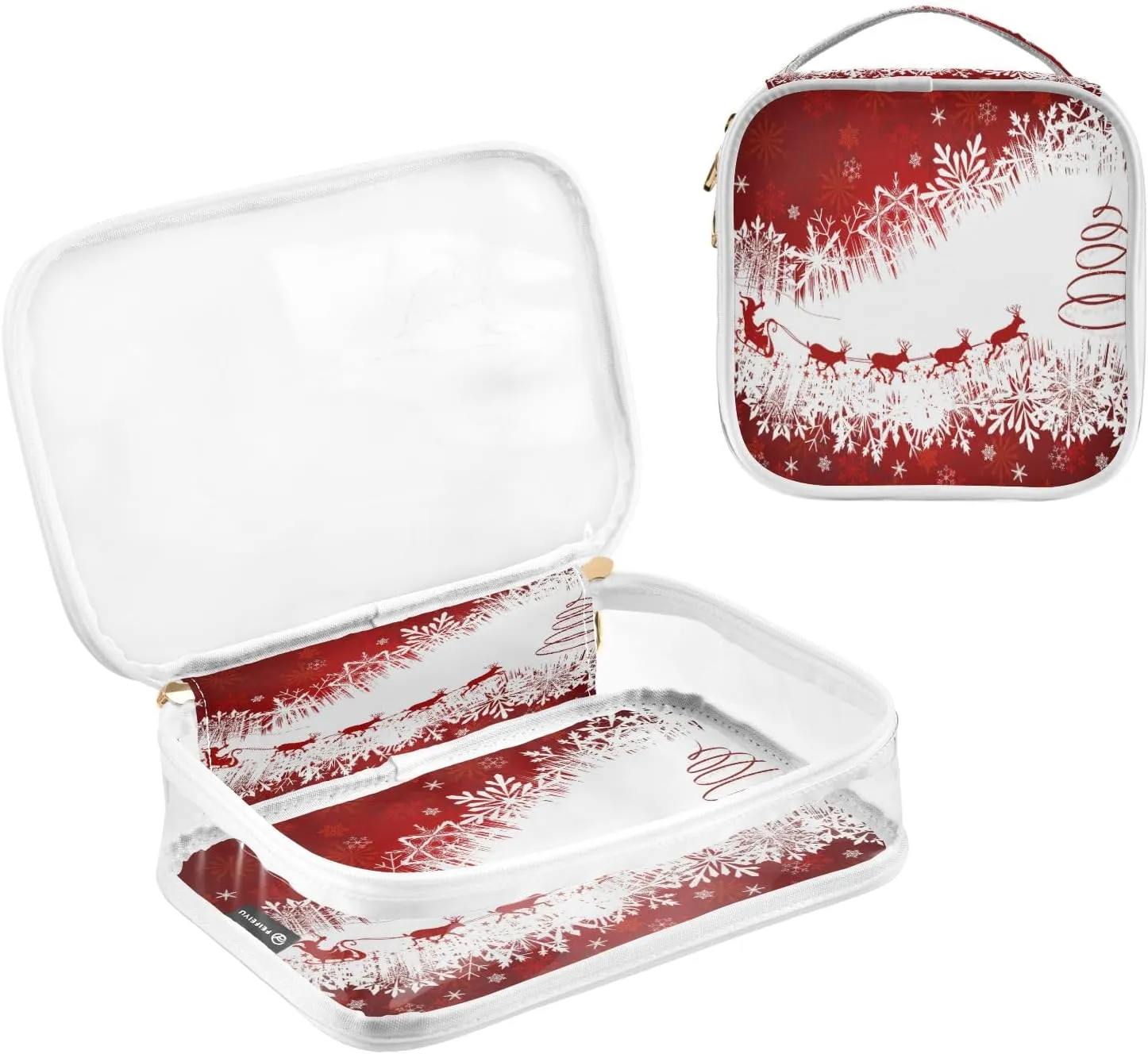 senya Clear Toiletry Bag,Travel Makeup Cosmetic Bag Carry on Airport Airline Compliant Bag Christmas for Women Men