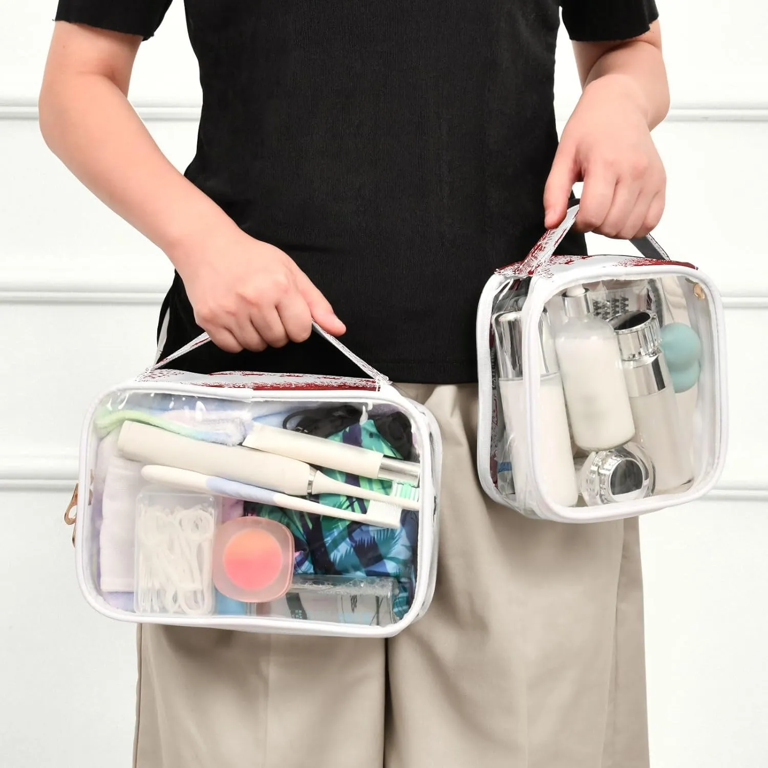 senya Clear Toiletry Bag,Travel Makeup Cosmetic Bag Carry on Airport Airline Compliant Bag Christmas for Women Men