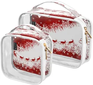 senya Clear Toiletry Bag,Travel Makeup Cosmetic Bag Carry on Airport Airline Compliant Bag Christmas for Women Men