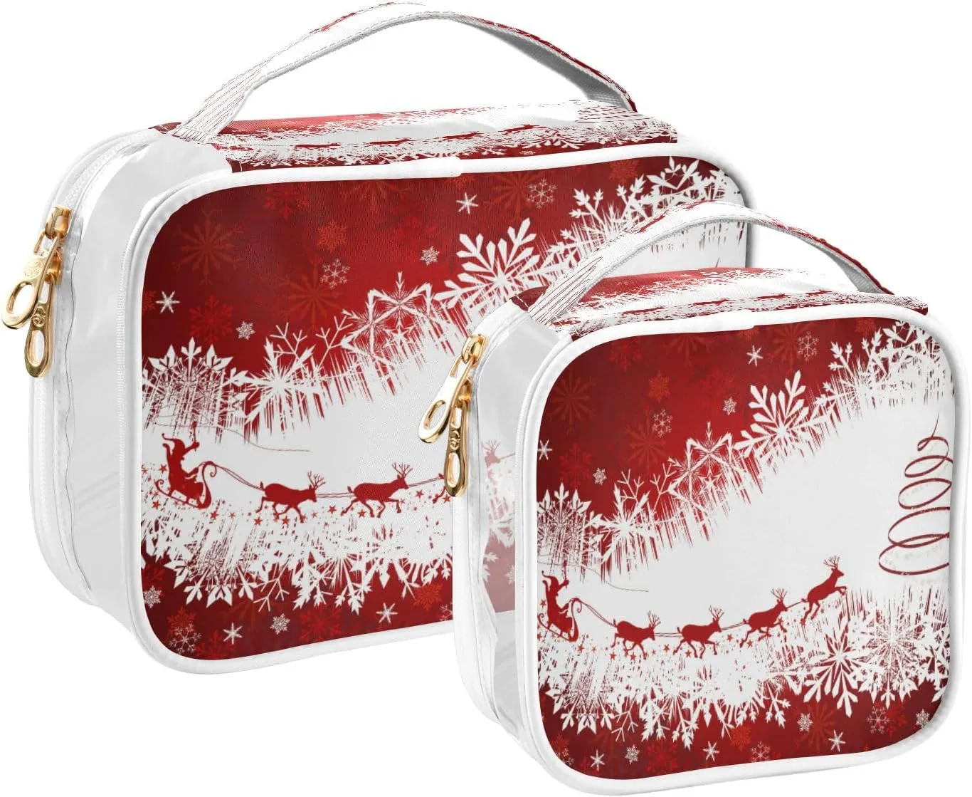 senya Clear Toiletry Bag,Travel Makeup Cosmetic Bag Carry on Airport Airline Compliant Bag Christmas for Women Men