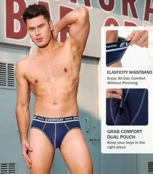 Separatec Men's Underwear Briefs with Dual Pouch,Covered Waistband,Tagless,Soft&Breathable Cotton Underwear for man,7-Pack