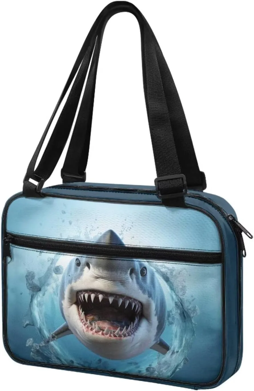 Shark Bible Cover Crossbody Bible Bags Shoulder Messenger Bags Carrying Book Case Journal Scripture Carrying Case Protective Oragnzier for Hiking Holiday Weekend