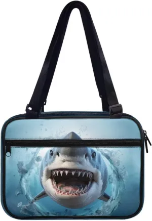 Shark Bible Cover Crossbody Bible Bags Shoulder Messenger Bags Carrying Book Case Journal Scripture Carrying Case Protective Oragnzier for Hiking Holiday Weekend