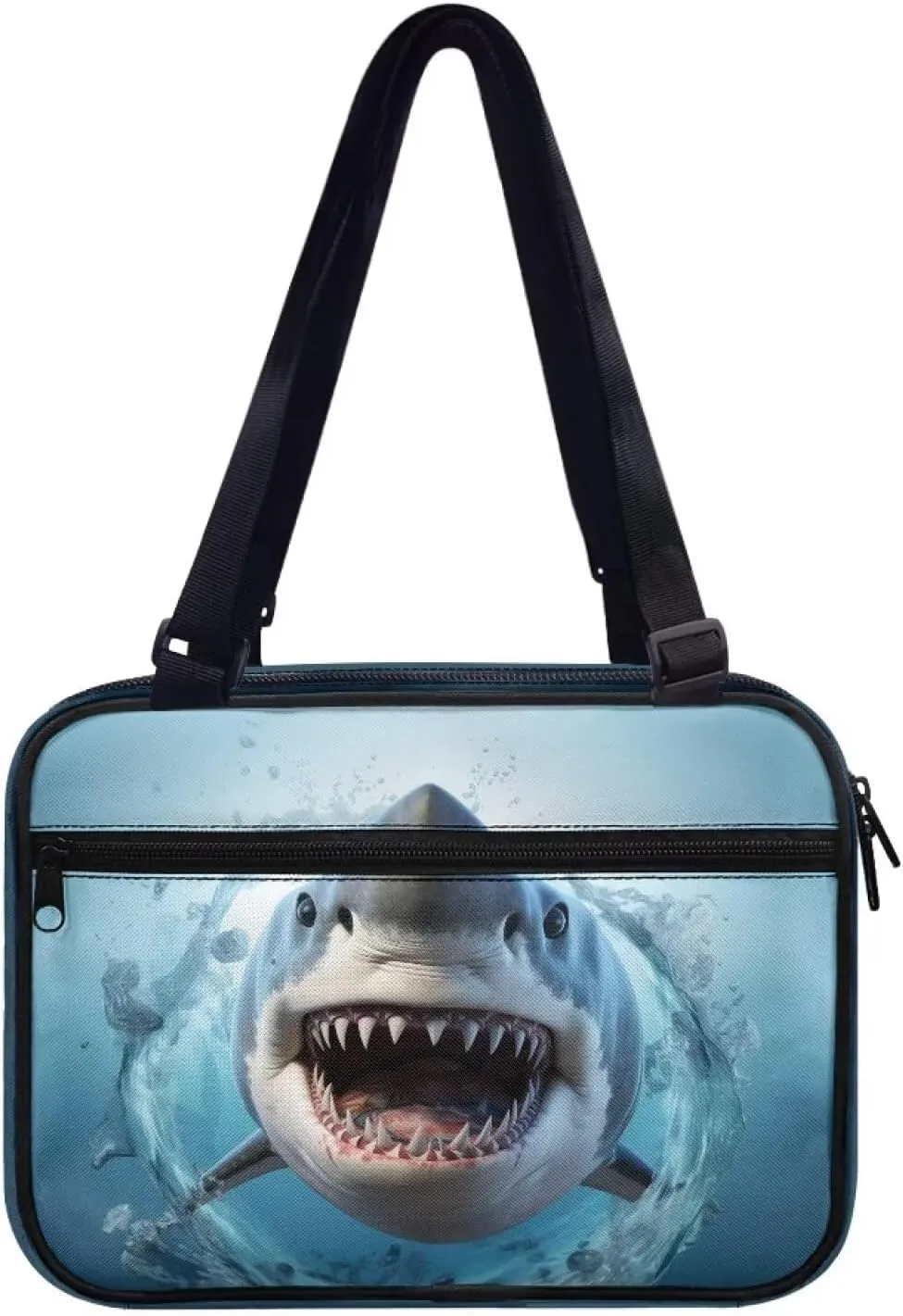 Shark Bible Cover Crossbody Bible Bags Shoulder Messenger Bags Carrying Book Case Journal Scripture Carrying Case Protective Oragnzier for Hiking Holiday Weekend