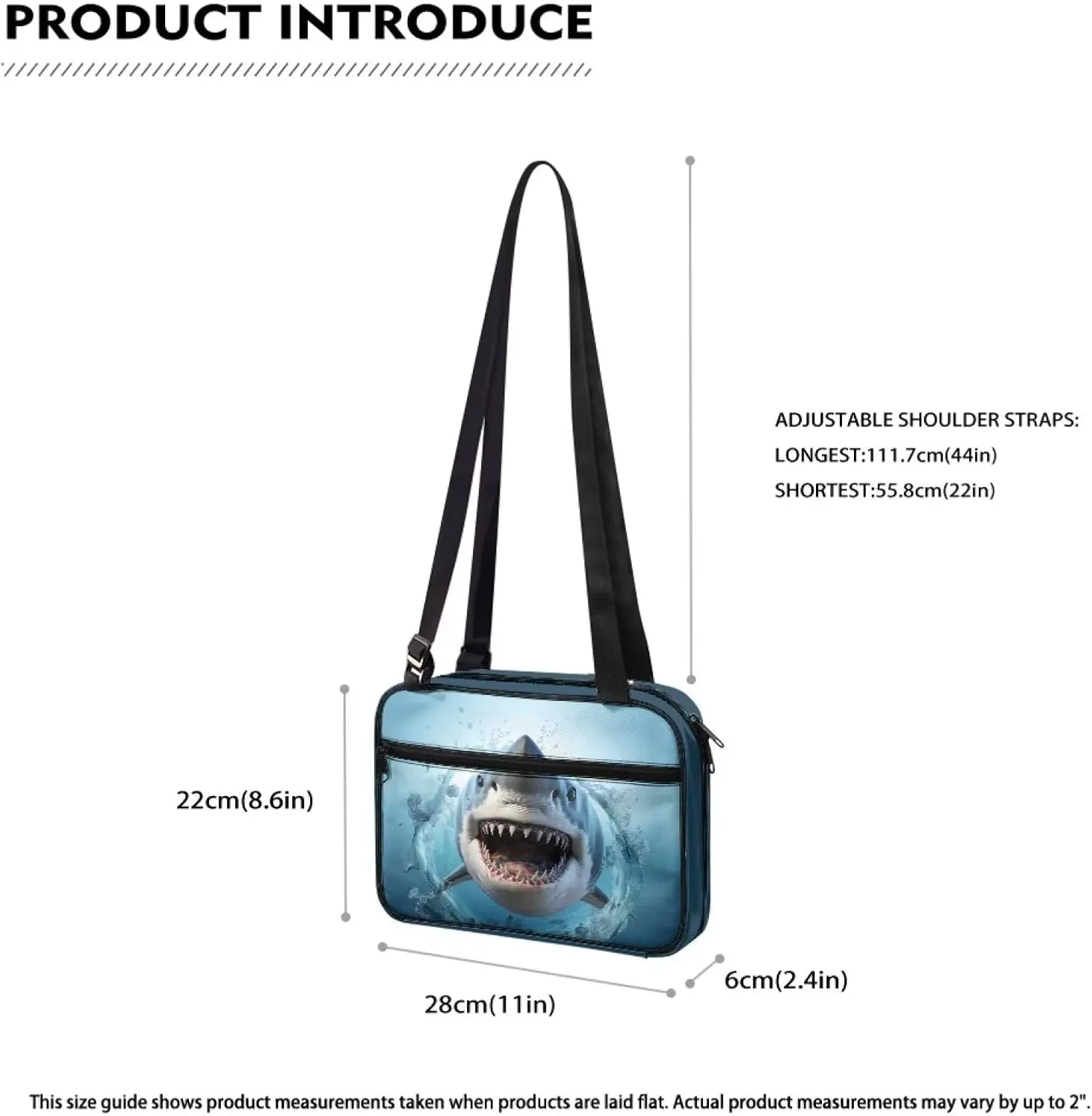 Shark Bible Cover Crossbody Bible Bags Shoulder Messenger Bags Carrying Book Case Journal Scripture Carrying Case Protective Oragnzier for Hiking Holiday Weekend