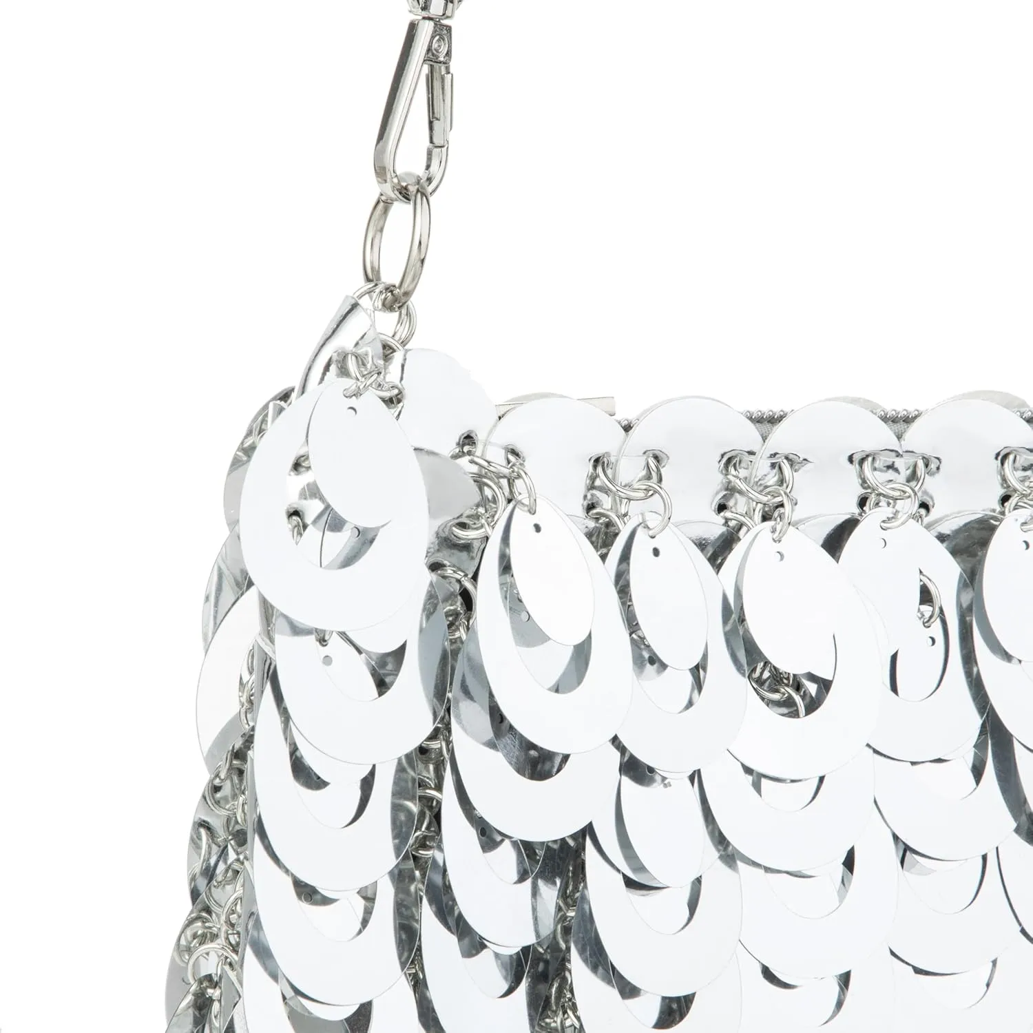 Shiny Metallic Plastic Sequin Crossbody Bag for Nightclub Shoulderbag Evening Bag and Wedding
