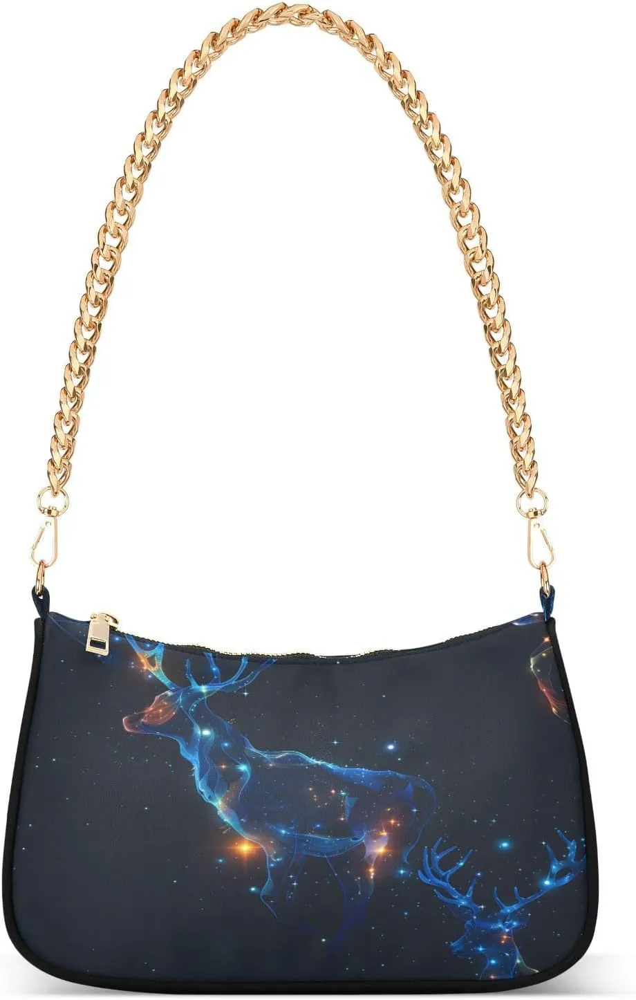 Shoulder Bags for Women A Deer Of Starry Sky Color Like A Fairy Hobo Tote Handbag Small Clutch Purse with Zipper Closure