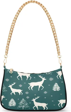 Shoulder Bags for Women Deer Hobo Tote Handbag Small Clutch Purse with Zipper Closure33