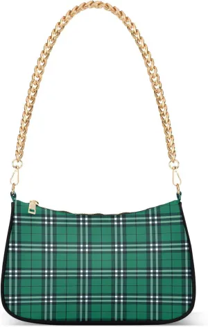 Shoulder Bags for Women Green Buffalo Plaid Check02 Hobo Tote Handbag Small Clutch Purse with Zipper Closure