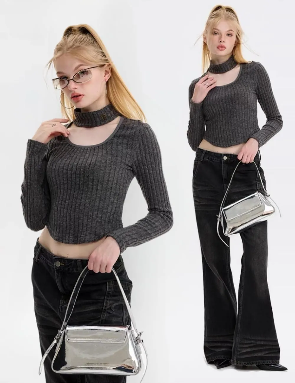 Shoulder Purses for Women Dressy Evening Bag Metallic Clutch Y2k Sparkly Hobo Crossbody Shoulder Bag Handbags