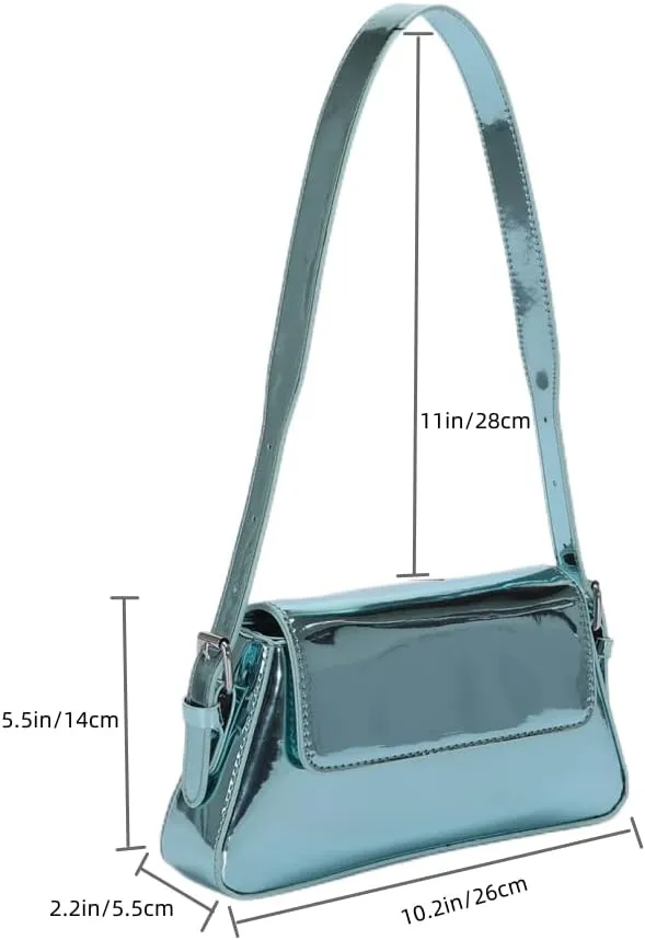 Shoulder Purses for Women Dressy Evening Bag Metallic Clutch Y2k Sparkly Hobo Crossbody Shoulder Bag Handbags