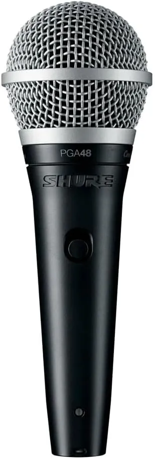 Shure PGA48 Dynamic Microphone - Handheld Mic for Vocals with Cardioid Pick-up Pattern, Discrete On/Off Switch, 3-pin XLR Connector, Stand Adapter and Zipper Pouch, No Cable (PGA48-LC)