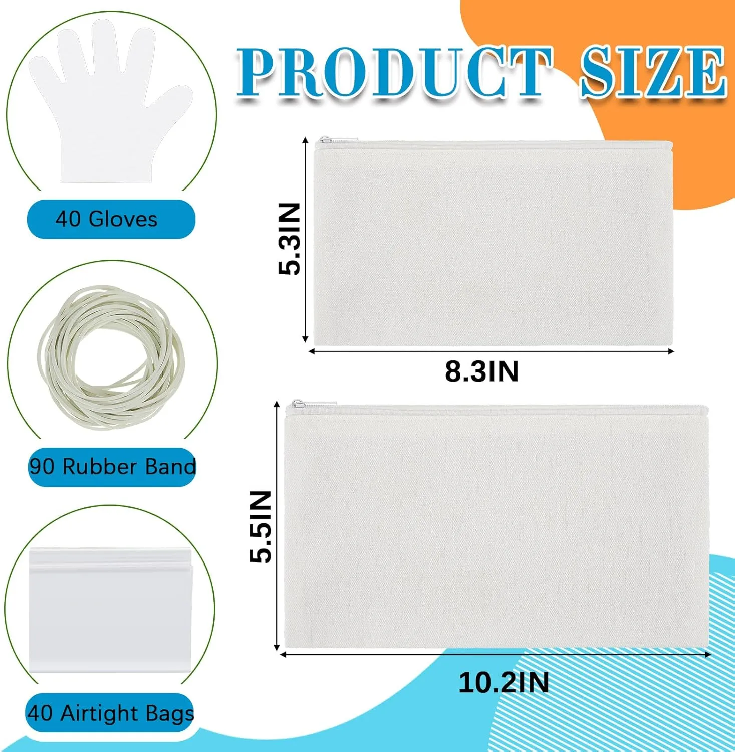Silkfly 30 Pcs White Cotton Makeup Bags for Tie Dying Kit Items Things to Tie Dye Blank Cotton Cosmetic Bags Multi Purpose for Large Groups Party DIY Project(10.2 x 5.5 Inch)