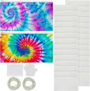 Silkfly 30 Pcs White Cotton Makeup Bags for Tie Dying Kit Items Things to Tie Dye Blank Cotton Cosmetic Bags Multi Purpose for Large Groups Party DIY Project(10.2 x 5.5 Inch)