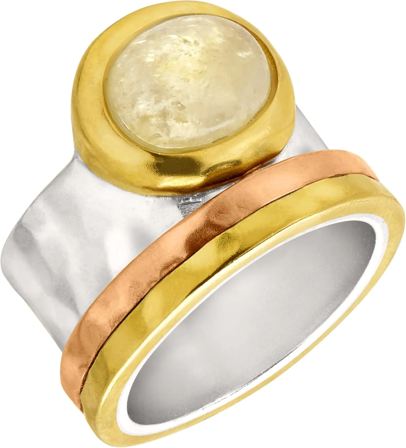 Silpada 'Metallic Mix' Natural Citrine Ring in Sterling Silver, Brass, & Copper