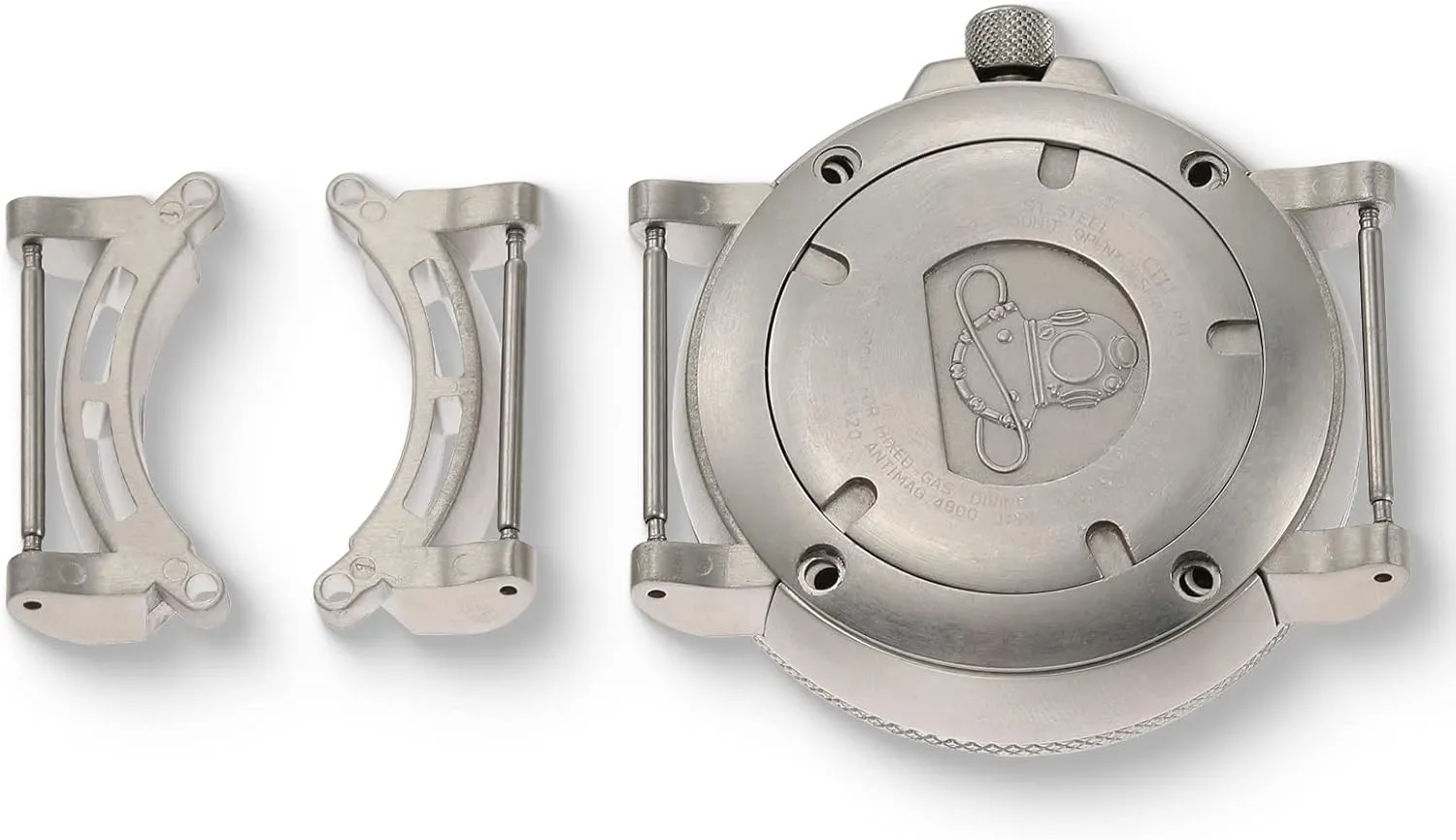 Silver Adapters and 24mm Band Compatible with Citizen Eco-Drive Promaster BJ8050 Sea Dive Watch