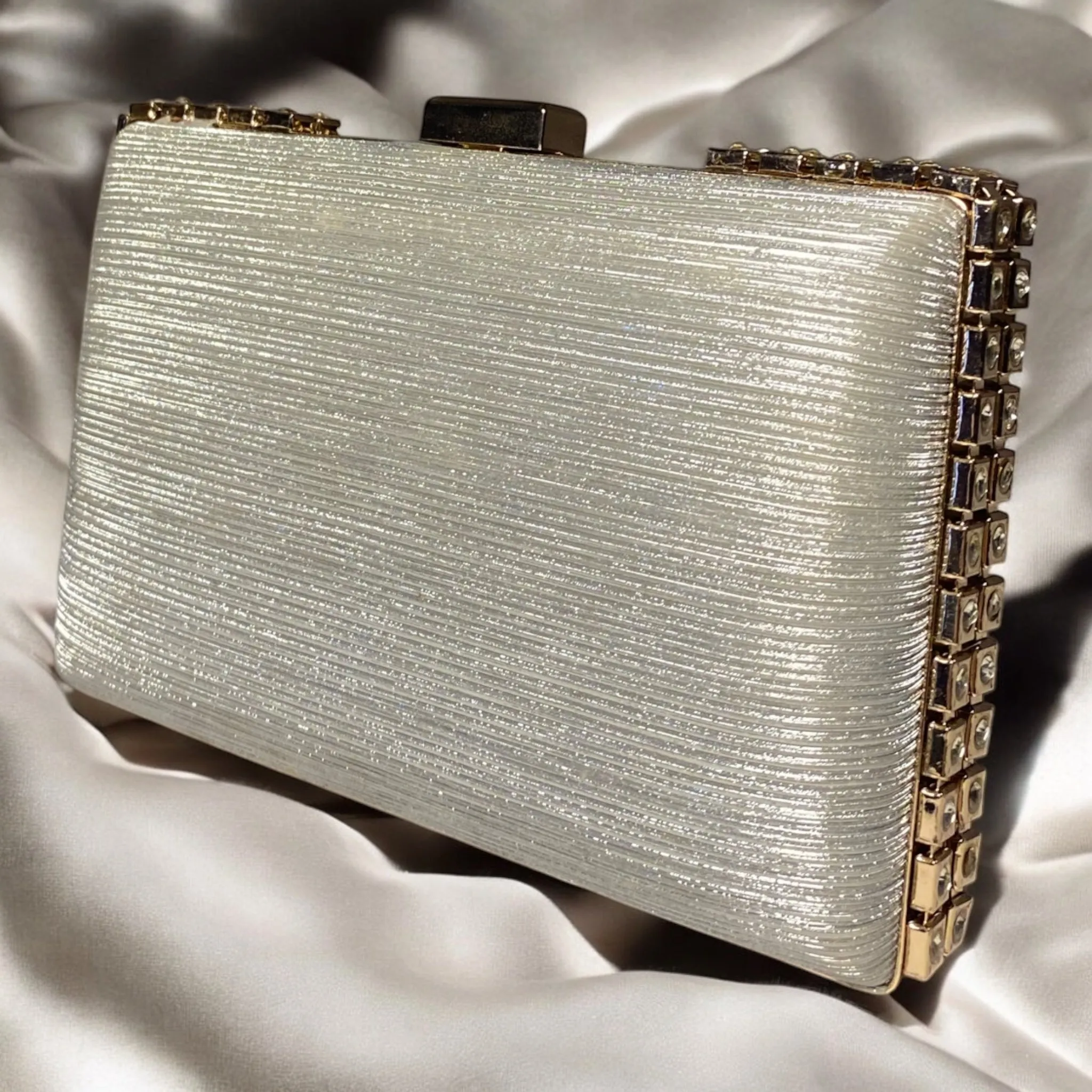 Silver Brick Clutch
