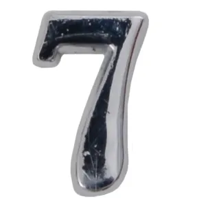 Silver Metallic Number 7 With Clutch Pin