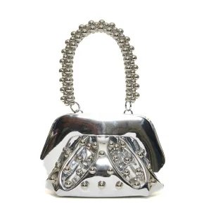 Silver Studded Clutch