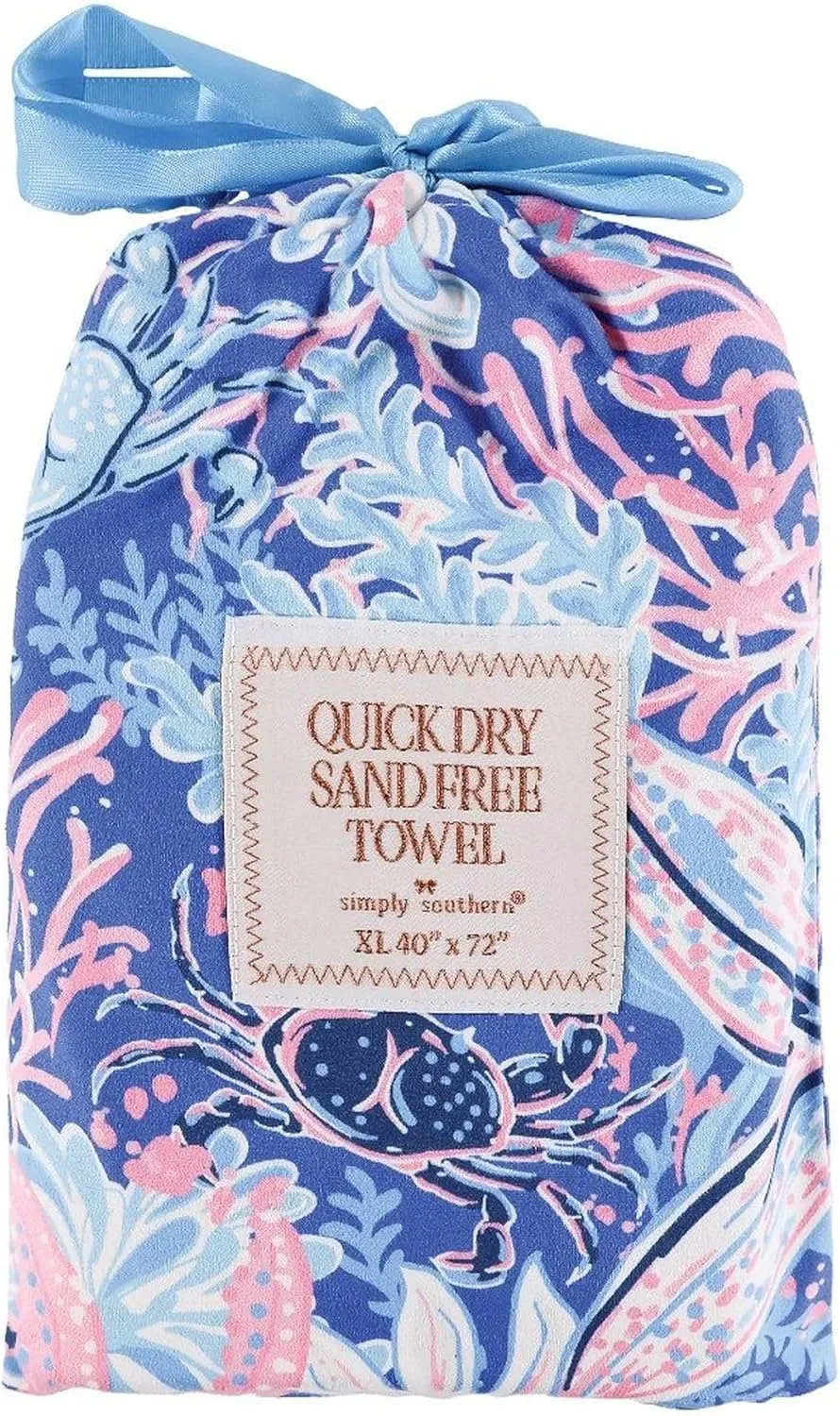Simply Southern Reef 40" x 72" Quick Dry Beach Towel in Drawstring Bag